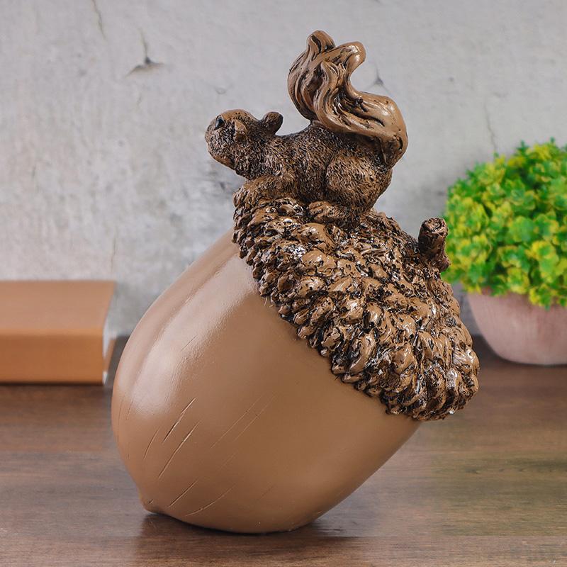 

Очаровательная скульптура-копилка Белка и желудь , Креативная копилка из смолы, Фигурка для декора дома, Настольное украшение
