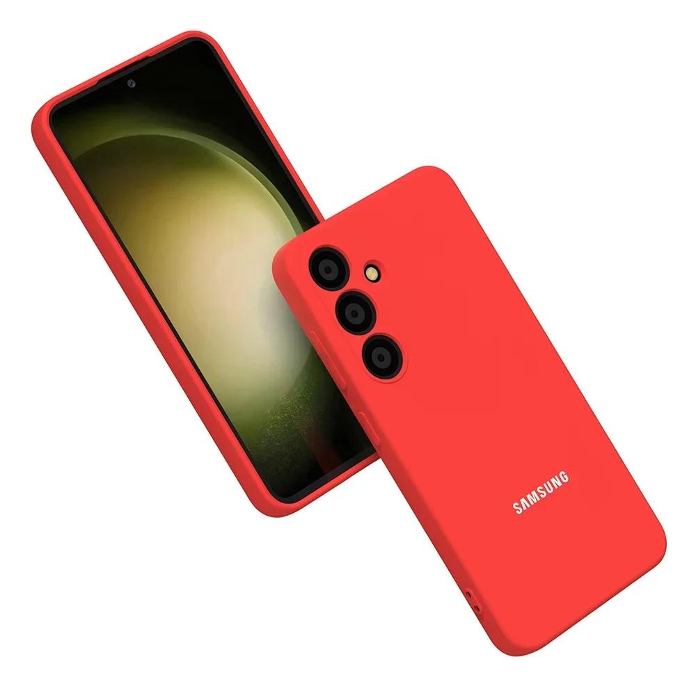 Pour Samsung Galaxy S25 S25Plus S25Ultra S25Edge S24 S23 S22 S21 FE Ultra Coque Arrière de Téléphone en Silicone Liquide Souple Anti-Choc