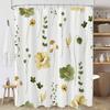 Cute Floral Shower Curtain, Flower Shower Curtain For Bathroom, Modern Botanical Watercolor Minimalist Plant Waterproof Fabric