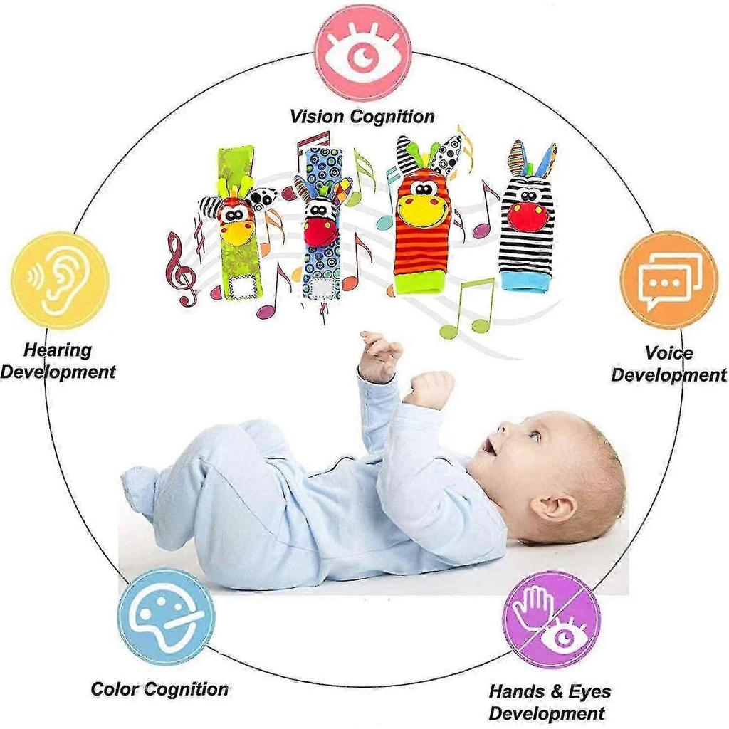 Baby Rattle Socks Wrist Rattles Foot Finder Socks Set,acsergery Baby Rattle Toys