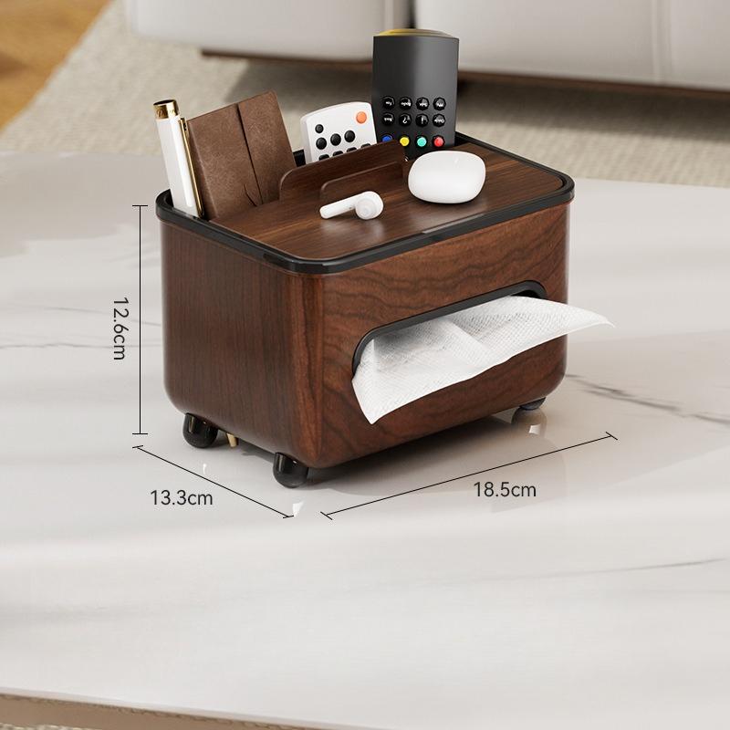 Vintage Style Tissue Box Holder - Multifunctional Desktop Napkin & Remote Control Organizer for Living Room