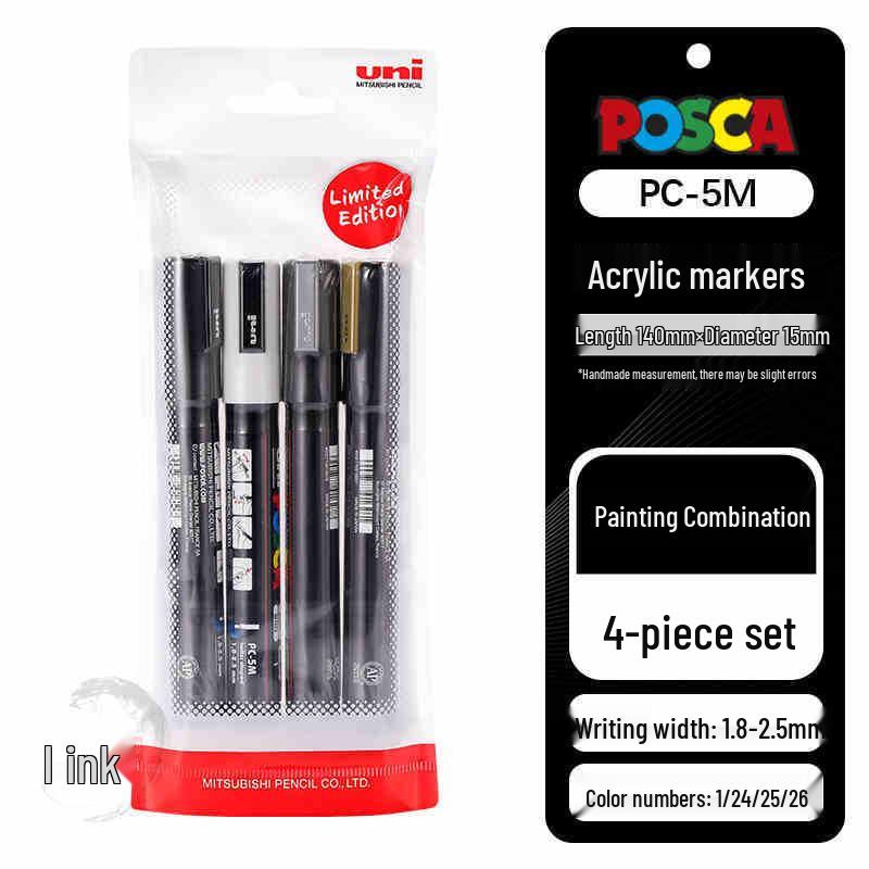 

Mitsubishi Uni Series PC-1M/3M/5M Water-based Acrylic Pen Set