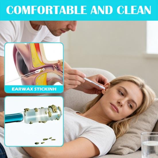 24Pcs Sticky Ear Wax Remover with Soft Silicone Tip Reusable Ear Cleaning Swabs for Adults Kids Safe Earwax Cleaner Portable Earwax Cleaning Tool