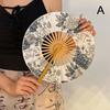Summer With Cheongsam Portable Hand-Shaking Bamboo Fan Chinese Style Hanfu  Chinese Style Ink Silk Folding Fan Ancient Fan