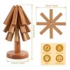 Wooden Trivets For Hot Dishes Insulation Pad Tree Shape Trivet Set Coaster For Teapot Hot Pots Halloween Christmas Gift