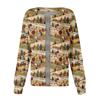 Women Long Sleeve Pattern Pocket Working Stand-up Collar Single-breasted Protective Overalls Cardigan Jacket Top