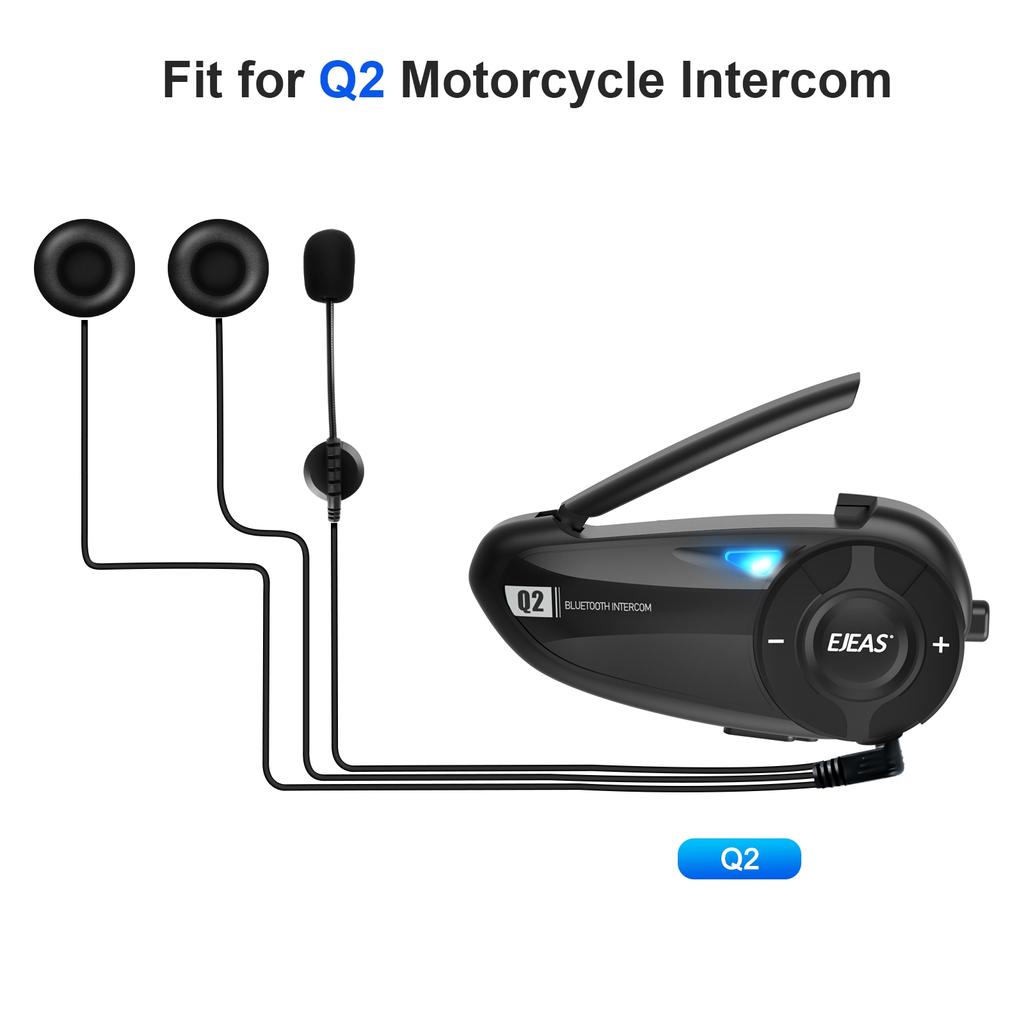 EJEAS 3.5mm Jack HiFi CVC Noise Reduction Microphone Headset for V6 Series Q2 Q7 V4 Plus Motorcycle Helmet Earphones