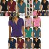 Women V Neck Short Sleeve Shirt Blouse Ladies Summer Tshirt Tops Tee Size Plus