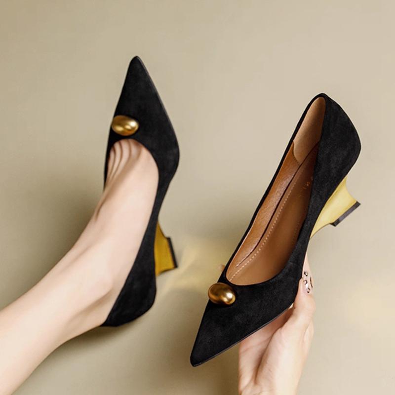 Fashion Pointed Toe Women High Heels Shoes Shallow Wedges Sexy Fashioin Shoes Summer Dress Woman Pumps 2025 Designer Chaussure Femme
