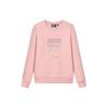 Logo Print Round Neck Pullover Sports Casual Sweatshirt Women Sweatshirt Light-Pink F11W132253F-PK