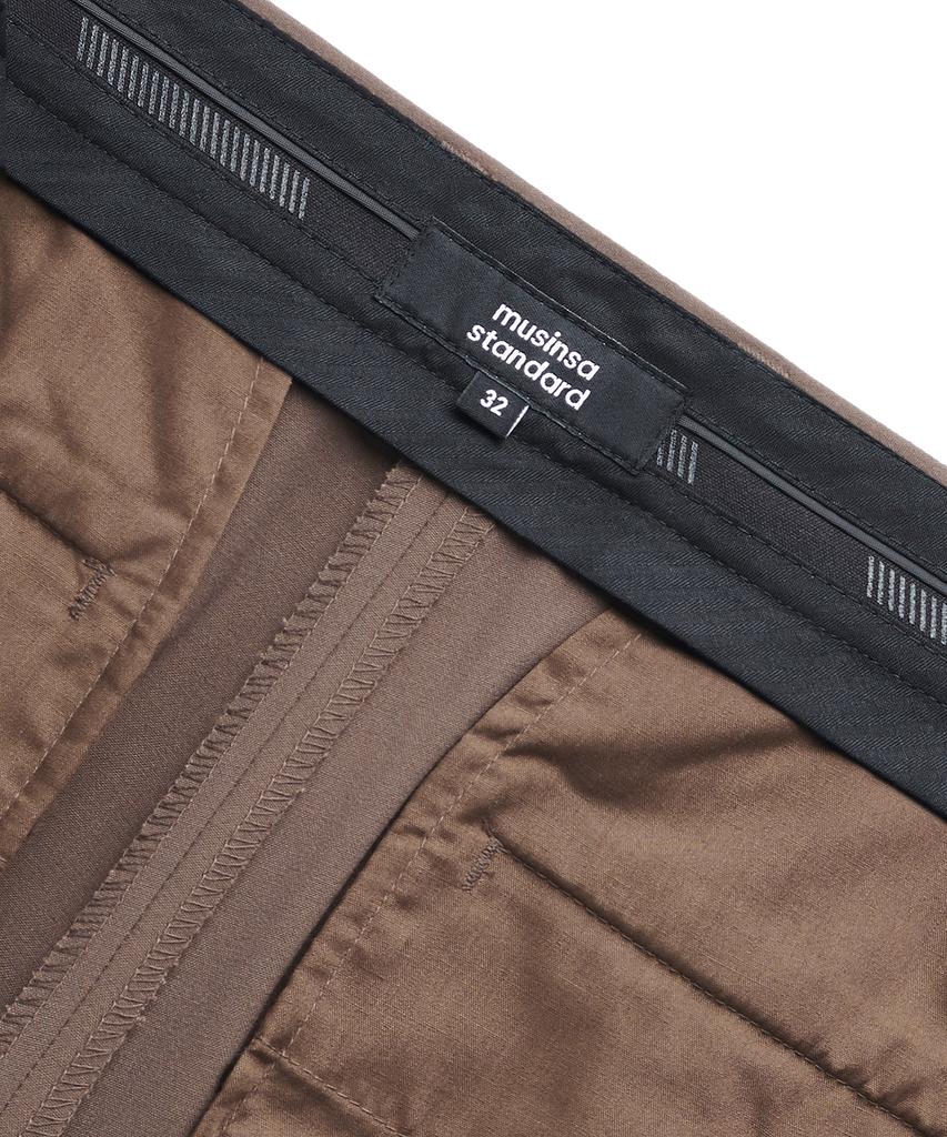 Musinsa Standard Lightweight Wide Hidden Banding Slacks [Light Brown]