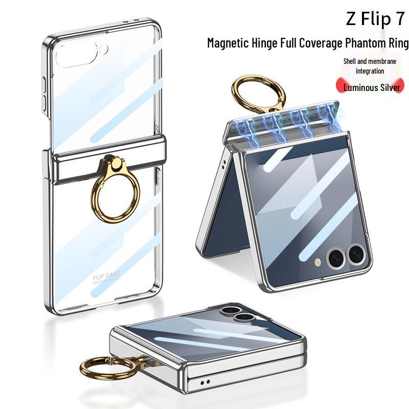 Samsung Z Flip7 Clear Folding Case - Full Coverage, Anti-Fall Protection
