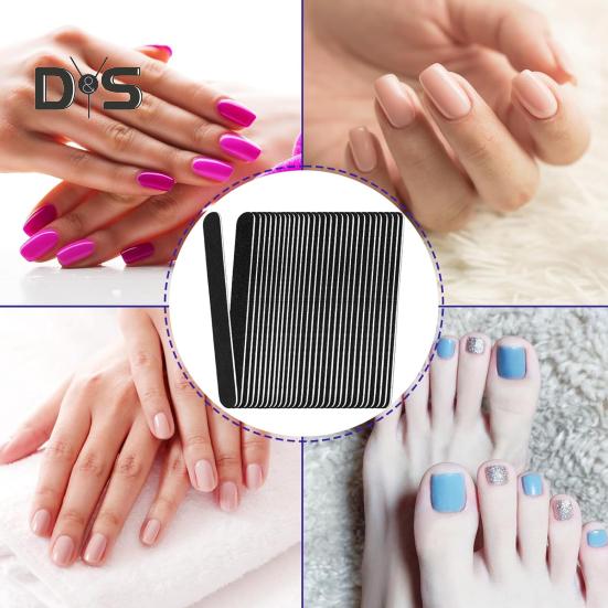 20/100 szt. Pilniki do paznokci drewniane o gradacji 100/180, kompaktowe, przenośne, wielofunkcyjne, jednorazowe pilniki do paznokci, zestaw narzędzi do manicure