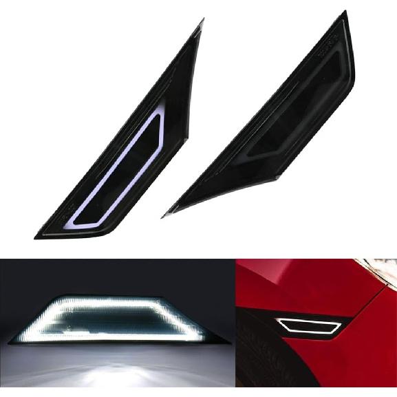 2PCS LED Side Marker Lights, Front Bumper Sidemarker Lamp,Full LED Side Marker Light Compatible with Honda Civic 10th 2016-2021(White Light)