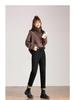 Women's Off-White High-Waisted Harem Jeans - 2024 Spring/Autumn, Elastic, Loose Fit, Slimming Casual Carrot Pants