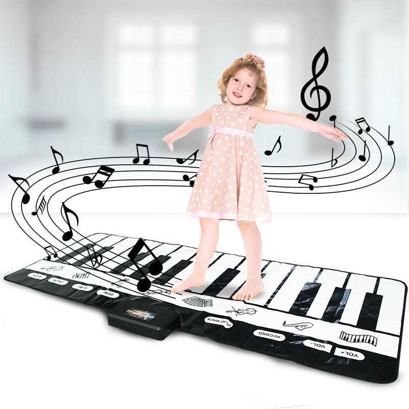 Tapete de piano infantil com 24 teclas, 4 modos de jogo exclusivos, 8 sons de instrumentos musicais | Tapete musical para teclado e brinquedos |
