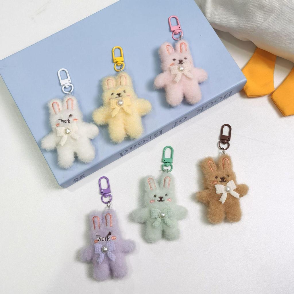 Cartoon Rabbit Plush Keychain: Cute Backpack Charm & Student Gift