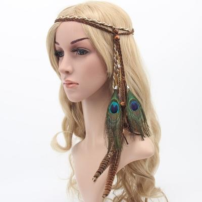 Feather Headband Festival Boho Hairband Feather Headdress Hippy Indian Hair Accessories for Girls