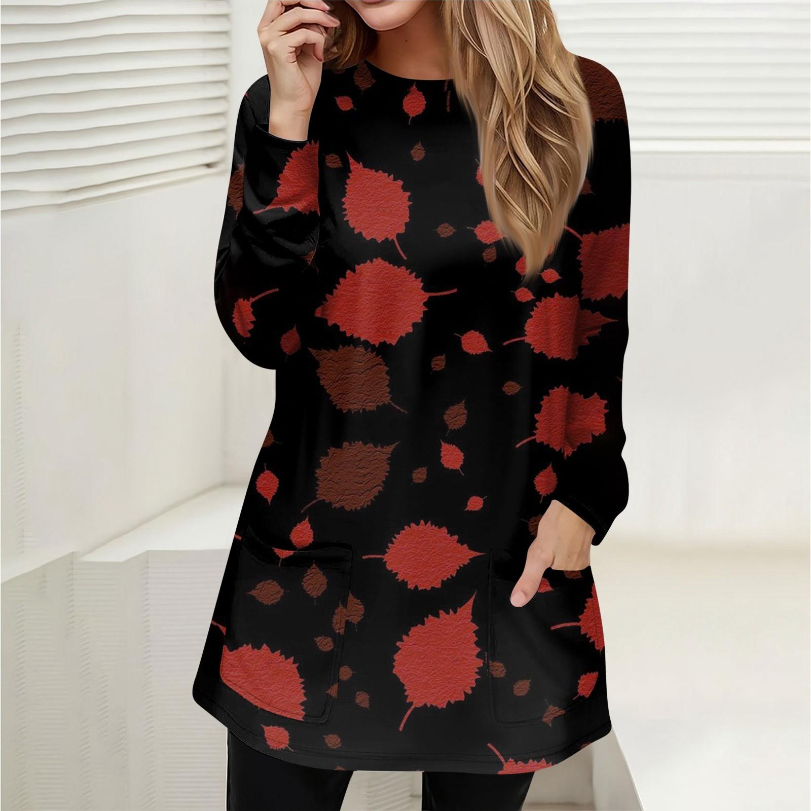 

Женская толстовка, пуловер, спортивная одежда, карман, принт, повседневный топ с круглым вырезом и длинными рукавами L красный