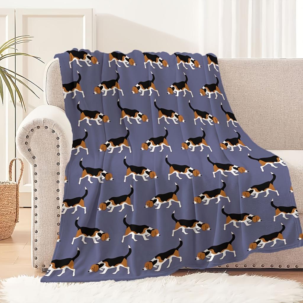 Perfekt für Hundeliebhaber Beagle-Druck Fleecedecke Maschinenwaschbar für Innen- und Außenbereich