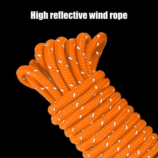 Wind Rope Pulley Adjuster with Load-bearing Buckles Highly Reflective Rope Zinc Alloy Pulley Outdoor Camping Tent Canopy Adjustable Non-slip