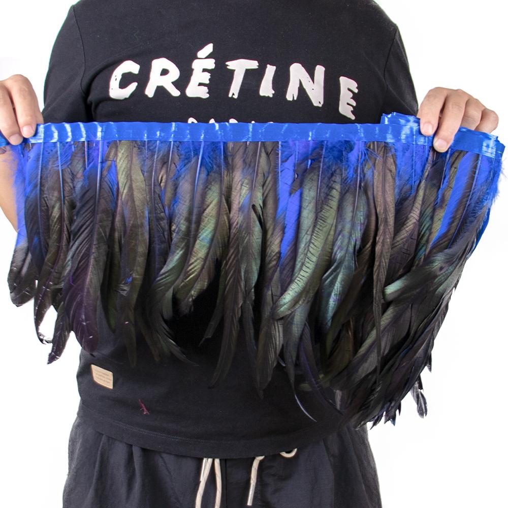 1Mgold Silver Rooster Feather Trim Ribbon 25-30Cm Natural Feathers Fringe For Wedding Party Clothes Decoration Plumes Crafts