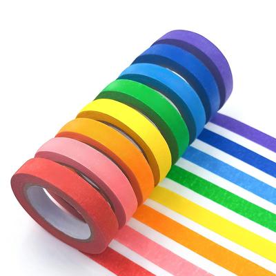 8 STÜCK Farbige Abdeckbänder Malerkreppband, Regenbogenfarben Rollen, Kinder Kunstbedarf, Großartig für Basteln, Beschriften, DIY Dekorativ.
