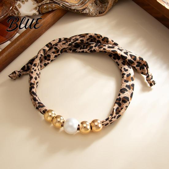 Autumn Winter Fashion Accessory Leopard Print Scarf Choker Fabric Necklace