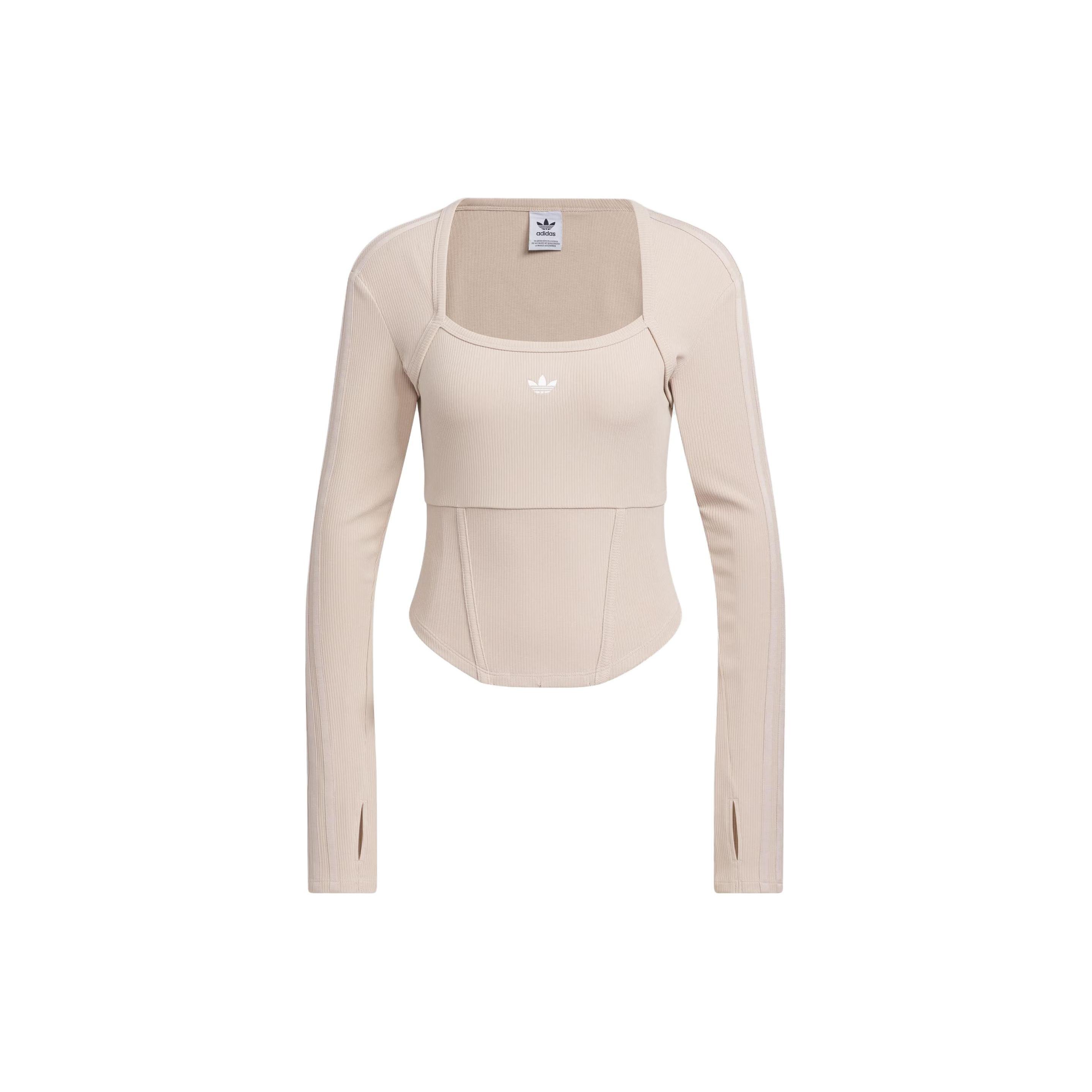 (WMNS) adidas originals Corset Long Sleeve Shirt Taupe Women s IX1911 XL