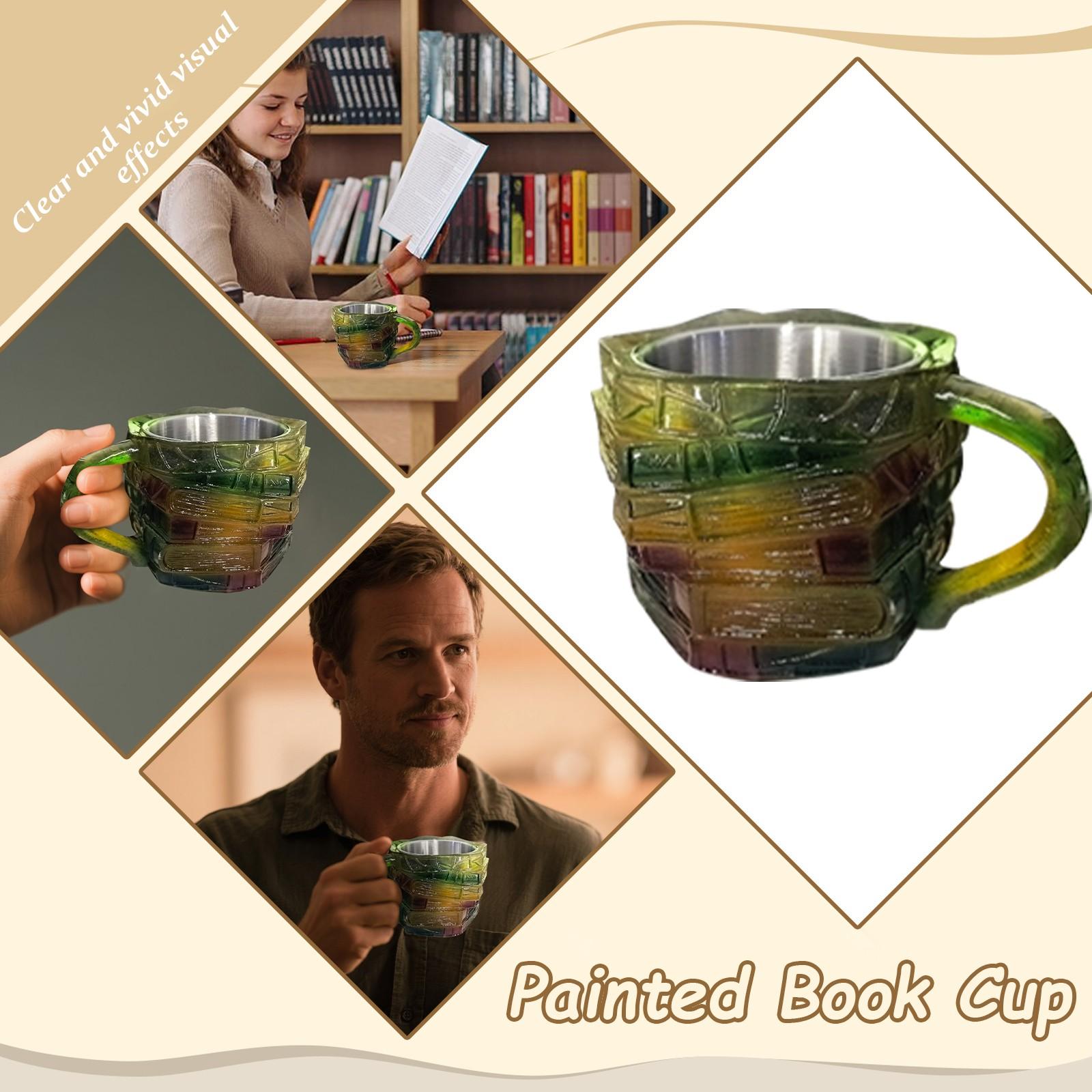 

Stained glass book coffee cup One Size