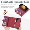 MEGSHI 017 Series For Samsung Galaxy S24 Ultra Case Zipper Wallet Detachable Letaher Phone Bag