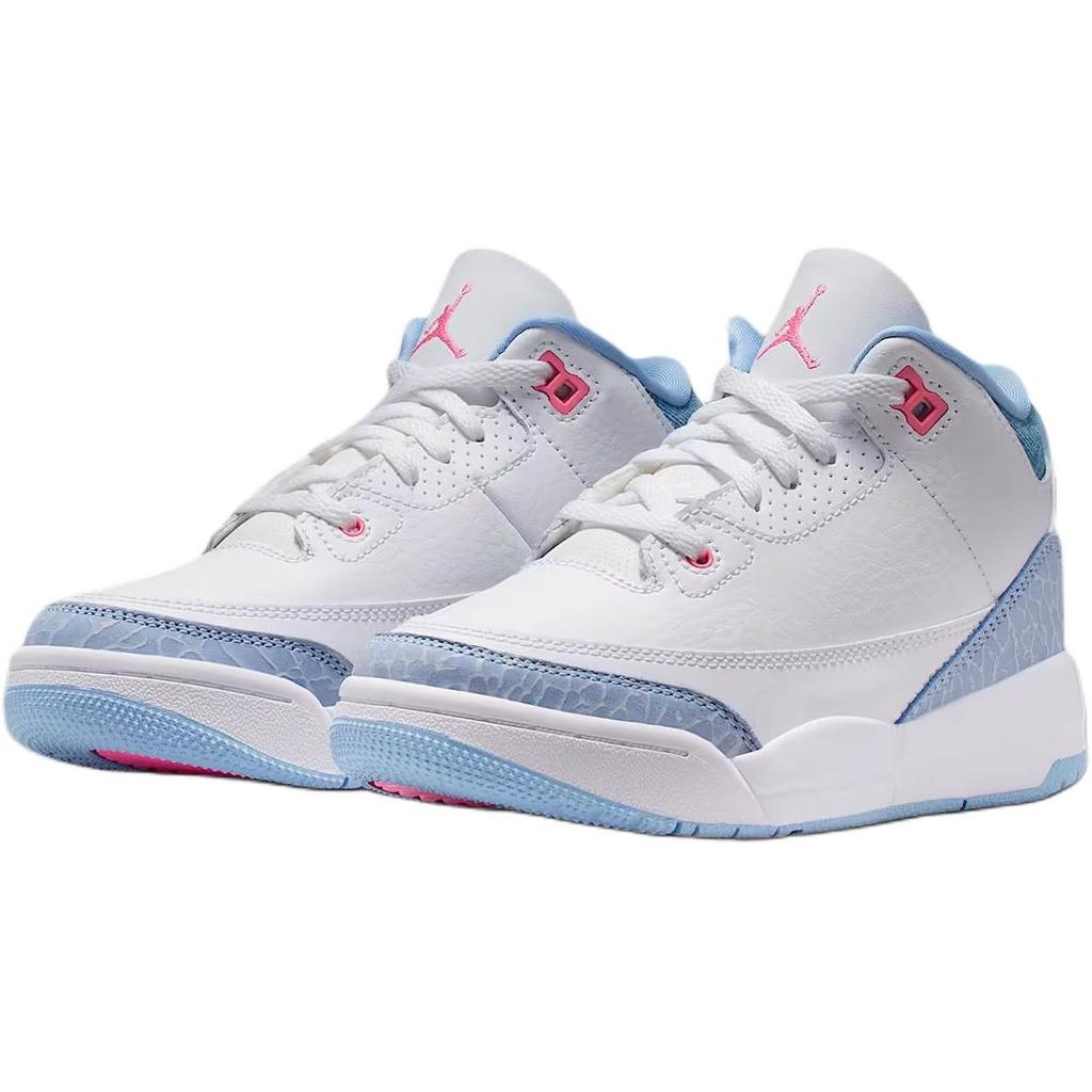 Air Jordan 3 Retro PS Bílá Cobalt Bliss Dětské Tenisky Pink-Glow Football-Grey HQ0783-101