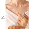 Multi Freshwater Pearl Charms Necklace In Stainless Steel With 18k Gold Plated Non Tarnish Short Necklace Choker For Women