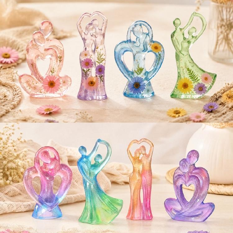Flexible Figure Casting Forms, 4 Piece Couple Theme Set for Candle Projects with Gypsum Epoxy and Paraffin Pouring Use for Display Work