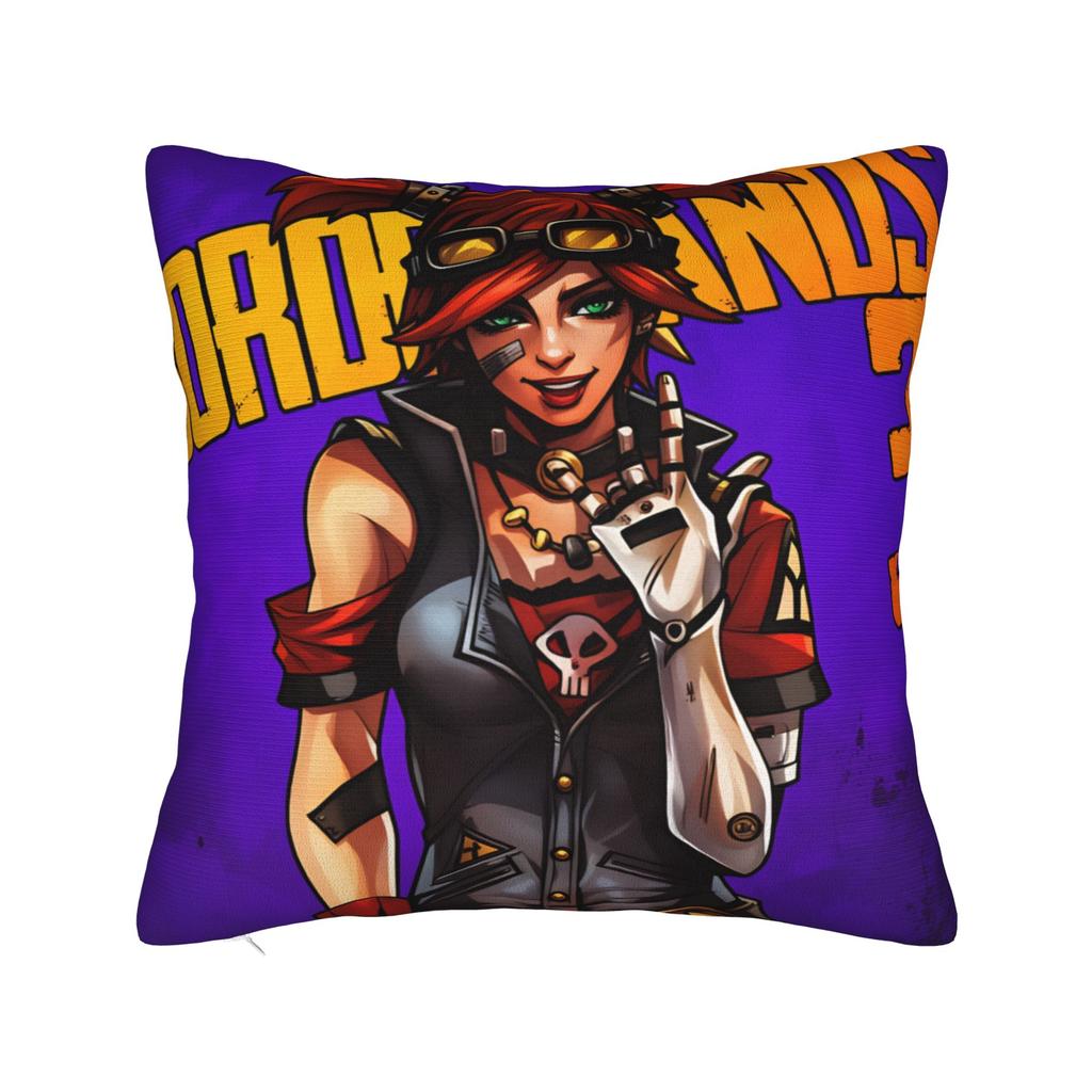 Borderlands 4 Pillow Case Video Shooting Game Square Pillow Cover For Living Room Bed Chair Retro Trendy Pillowcases