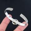 Birthday Gift For Her Natural Labradorite Gemstone Bangle Adjustable 925 Silver