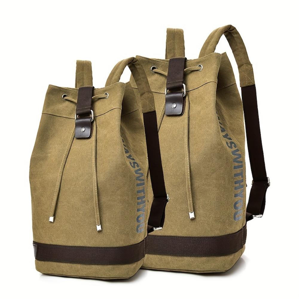 Fashion Canvas Sports Backpack Barrel Bag Travel Computer Backpack Men's Bag Leisure Travel School Bag Unisex