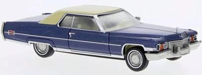 Brekina Cadillac DeVille Coupe Modrá BREKINA Coupe deVille Mierka HO Kovový model auta 1/87