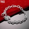 925 Sterling Silver Charming Side Chain Double Leaf Bracelet Gift Jewelry