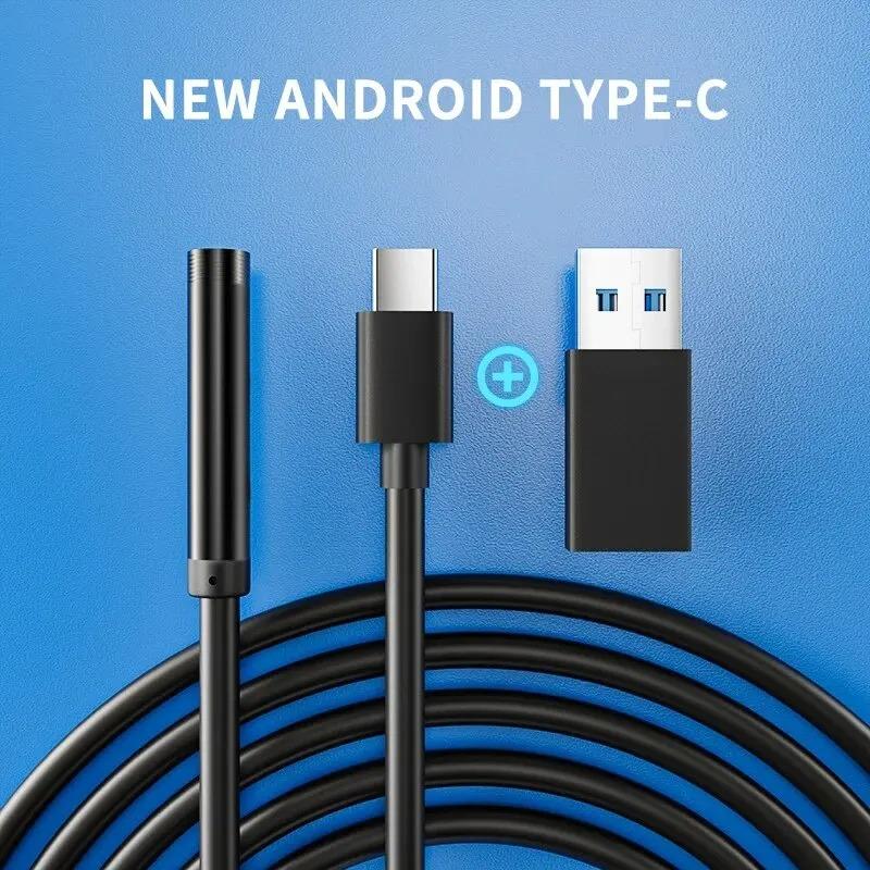 New Type-C 7MM 2/3.5/5M Direct Connect Waterproof Endoscope HD Wide Angle Videoscope for Android Phone PC Camera Repair