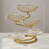 High-end Light Luxury Multi-layer Fruit Pan Rack Household Living Room Coffee Table Dried Fruit Snacks Placed Exquisite Atmospheric Fruit Basket