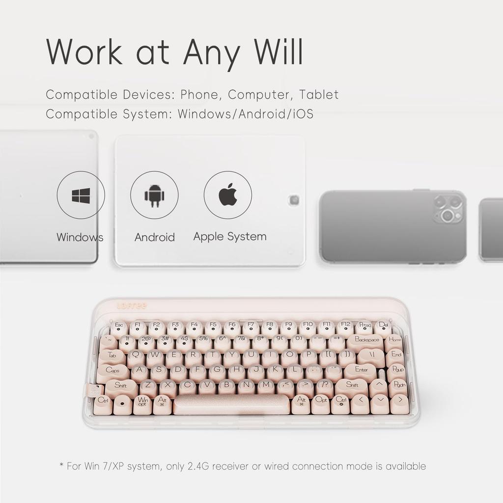 LOFREE DOT Foundation Mechanical Rechargeable Keyboard with 3 Connection Certified for Technical Keyboard, Hot-Swap Methods, Compliance.