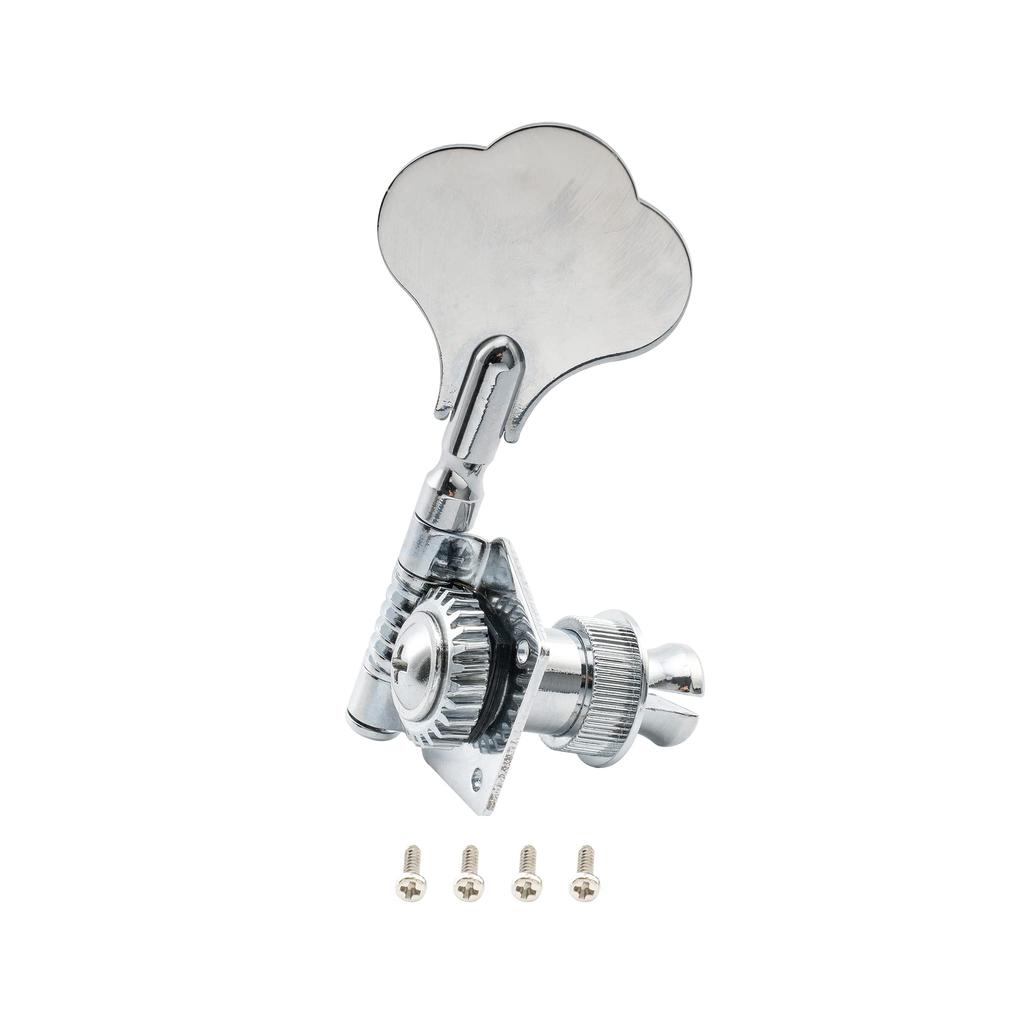 Musiclily Basic L2+ R2 Open Gear Bass Tuners for 4-String Ibanez-Style Electric Basses, Chrome