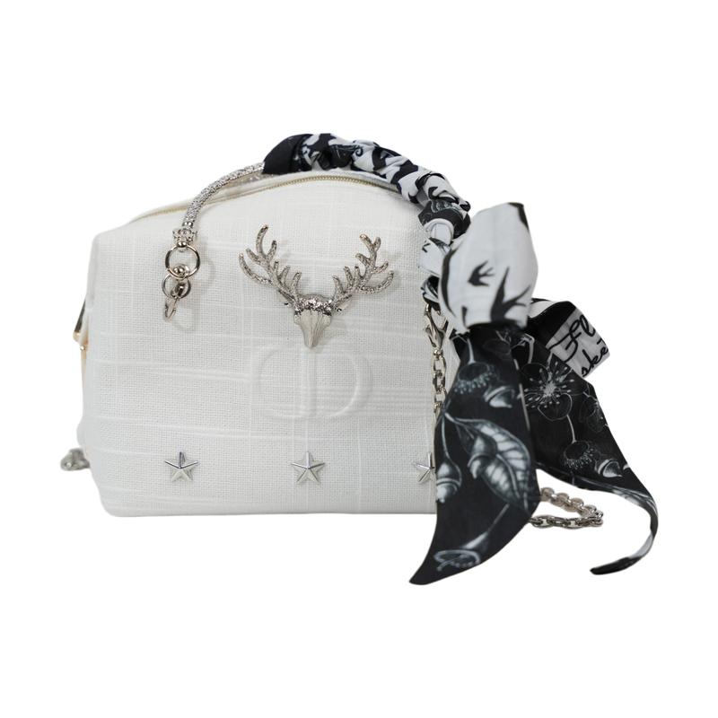 

DIOR Bag [Customized Cosmetic Bag] Silver Star Polyester Fiber Niche High-end Commuting Exquisite Fashion Versatile Cute Style Storage Portable Fabric срібний