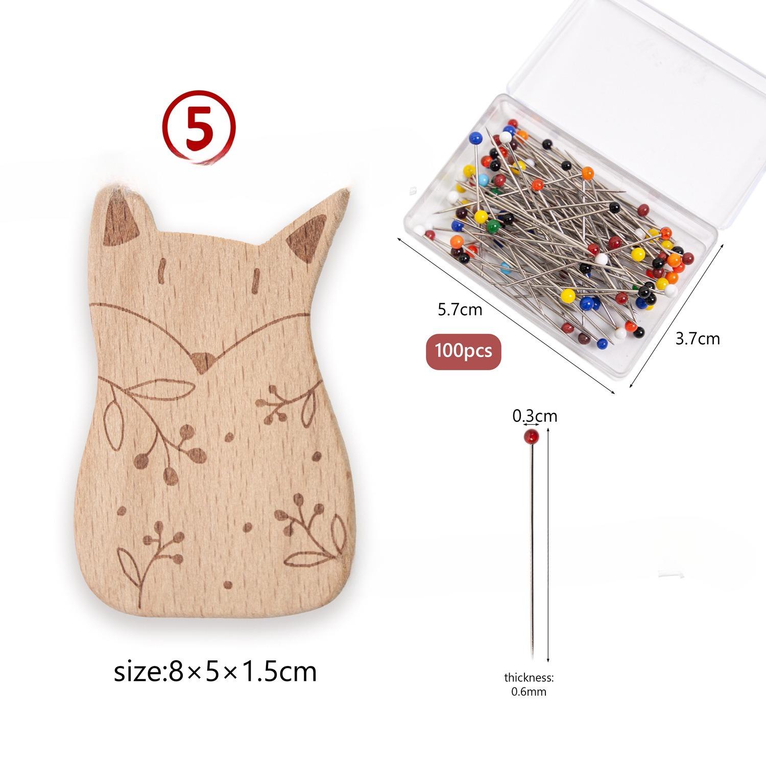 

Магнитный держатель для булавок Бук гравировка животного Магнитное устройство для всасывания игл Комбинация устройства для всасывания игл для шитья и бисера