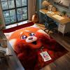 Turning Red Vibrant Red Panda Rug Carpet Large Area Rug Non Slip Washable Floor Mat Gamer Room Bedroom Home Decor