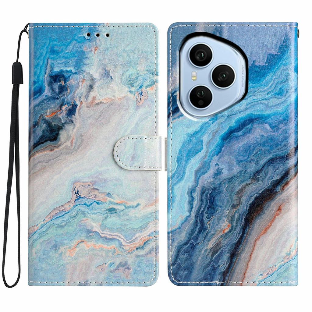 Pour Honor 400 Pro 5G (Global) Étui Portefeuille en Cuir PU avec Impression de Motifs, Support, Housse de Téléphone avec Lanière