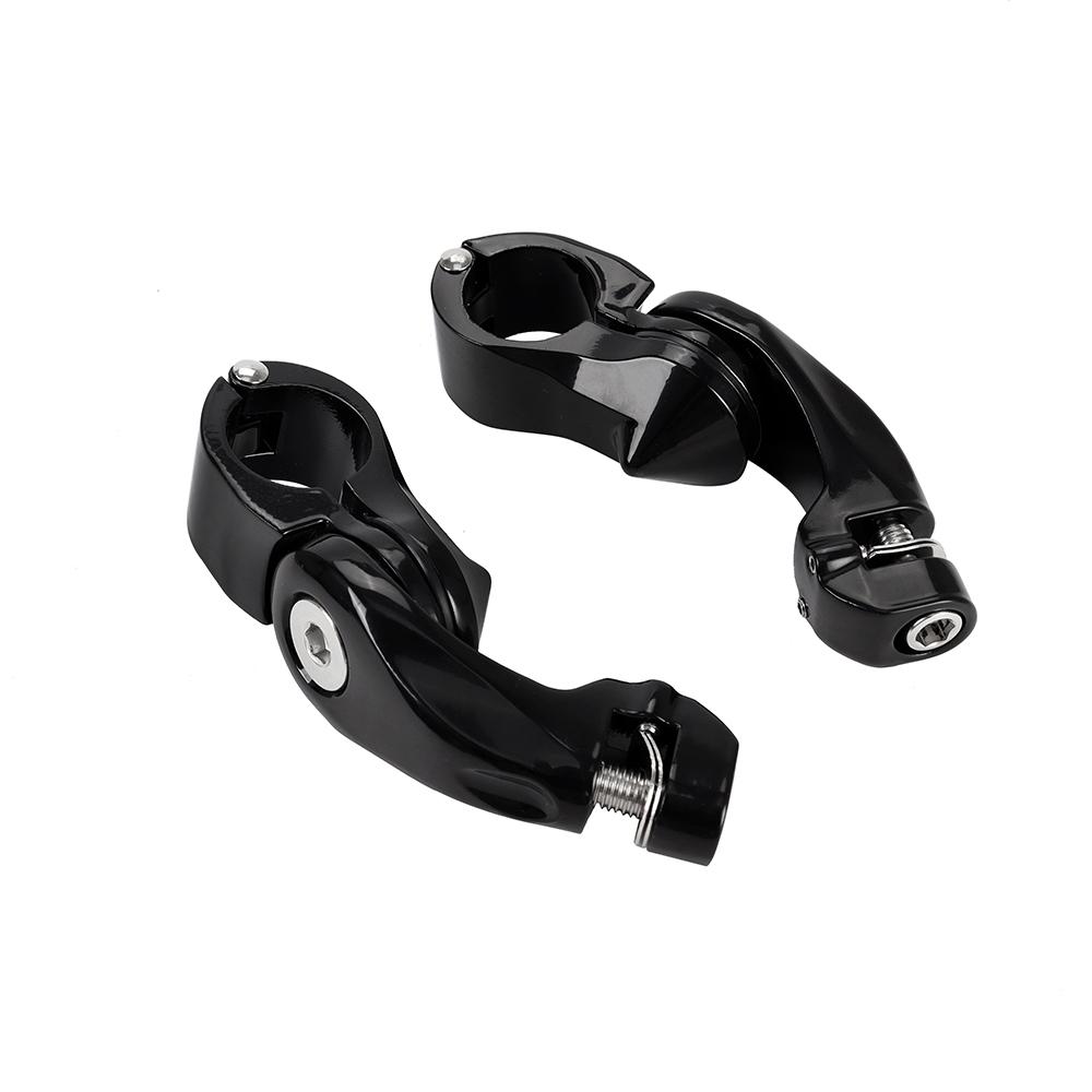Motorcycles Male Mount-Style Chrome 1 1/4" Foot Peg Adapter Engine Guard Footrests Mount Clamps for Harley Softail Cafe Racer