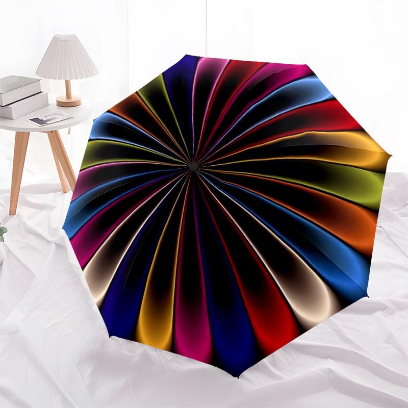1pc Colorful Wheel Automatic Open/Close Umbrella, Folding Compact Umbrella with Lightweight Design for Women/Men yy251028225