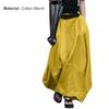 Summer Maxi Skirt Solid Color Large Hem Sweet Slim A-Line Skirt for Daily Wear